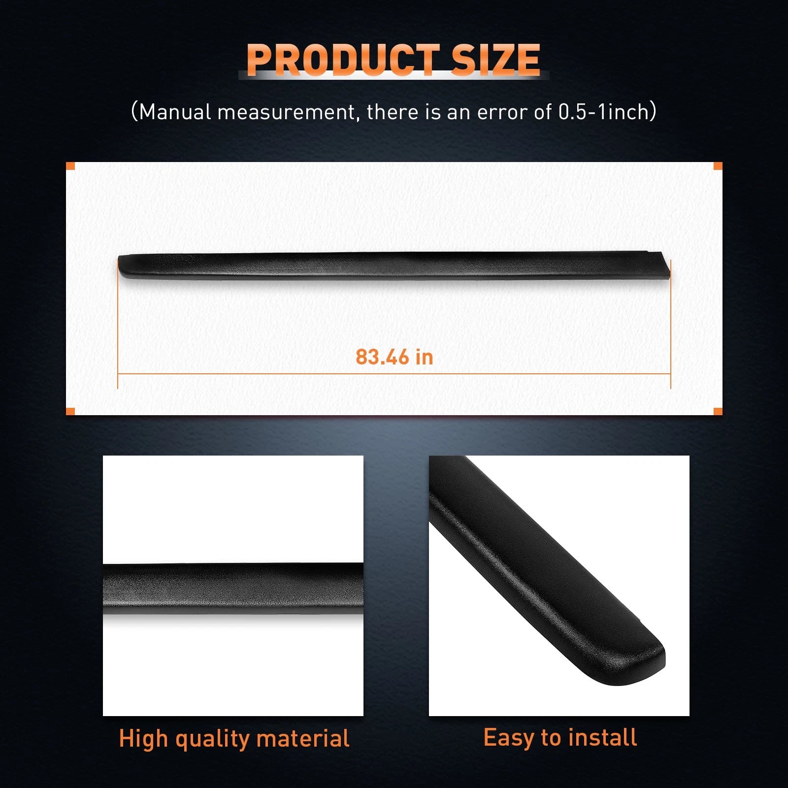 2pcs Bed Rail Caps for Chevy Silverado GMC Sierra (1999–2006) Smooth w/o Holes