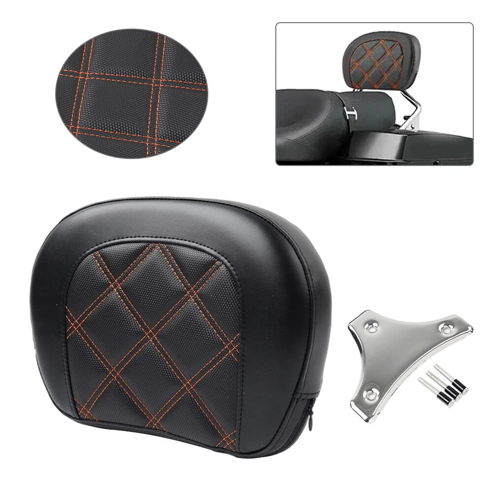 Sissy Bar Backrest Pad Kit for Harley Road King FLHR, Road Glide FLTR