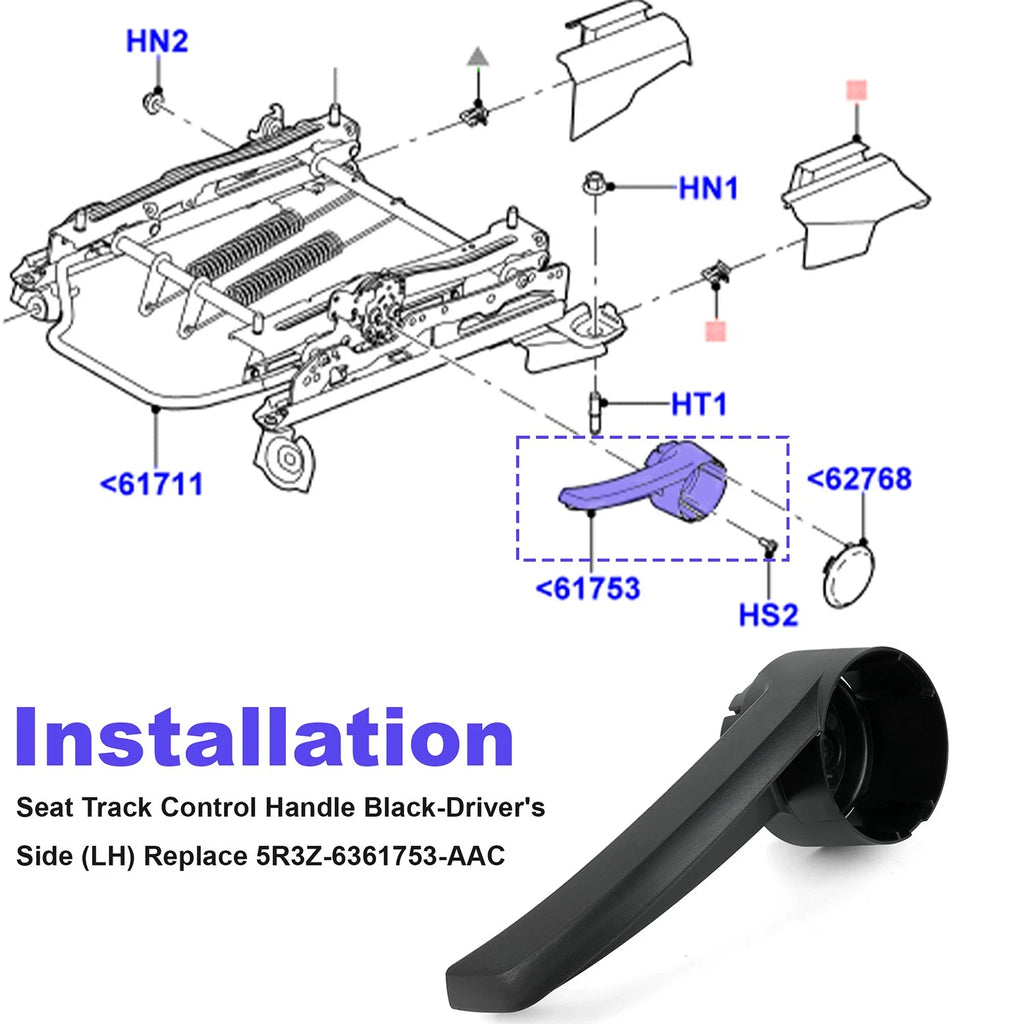 Driver Manual Seat Adjust Lever Handle for Ford Mustang (2005–2014)