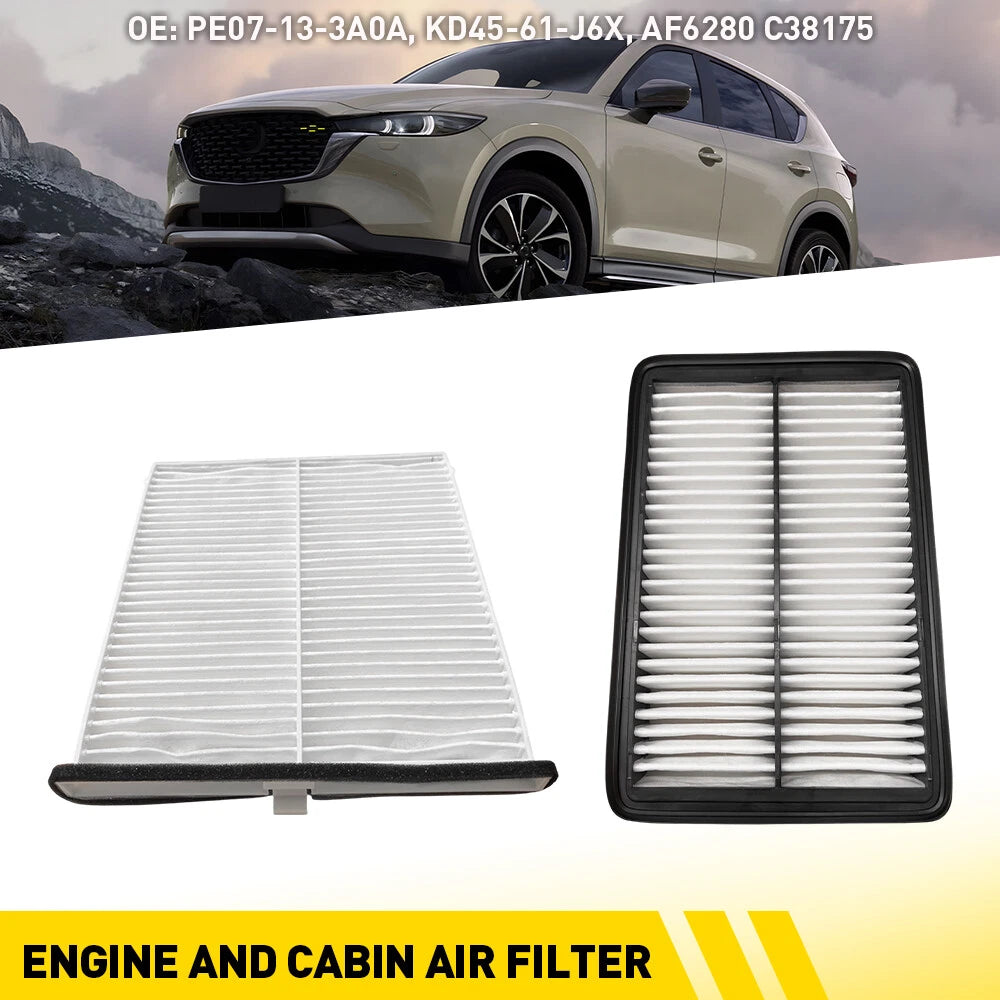 Engine & Carbon Cabin Air Filter Combo Set for Mazda 3 6 CX-5 (2014–2023)