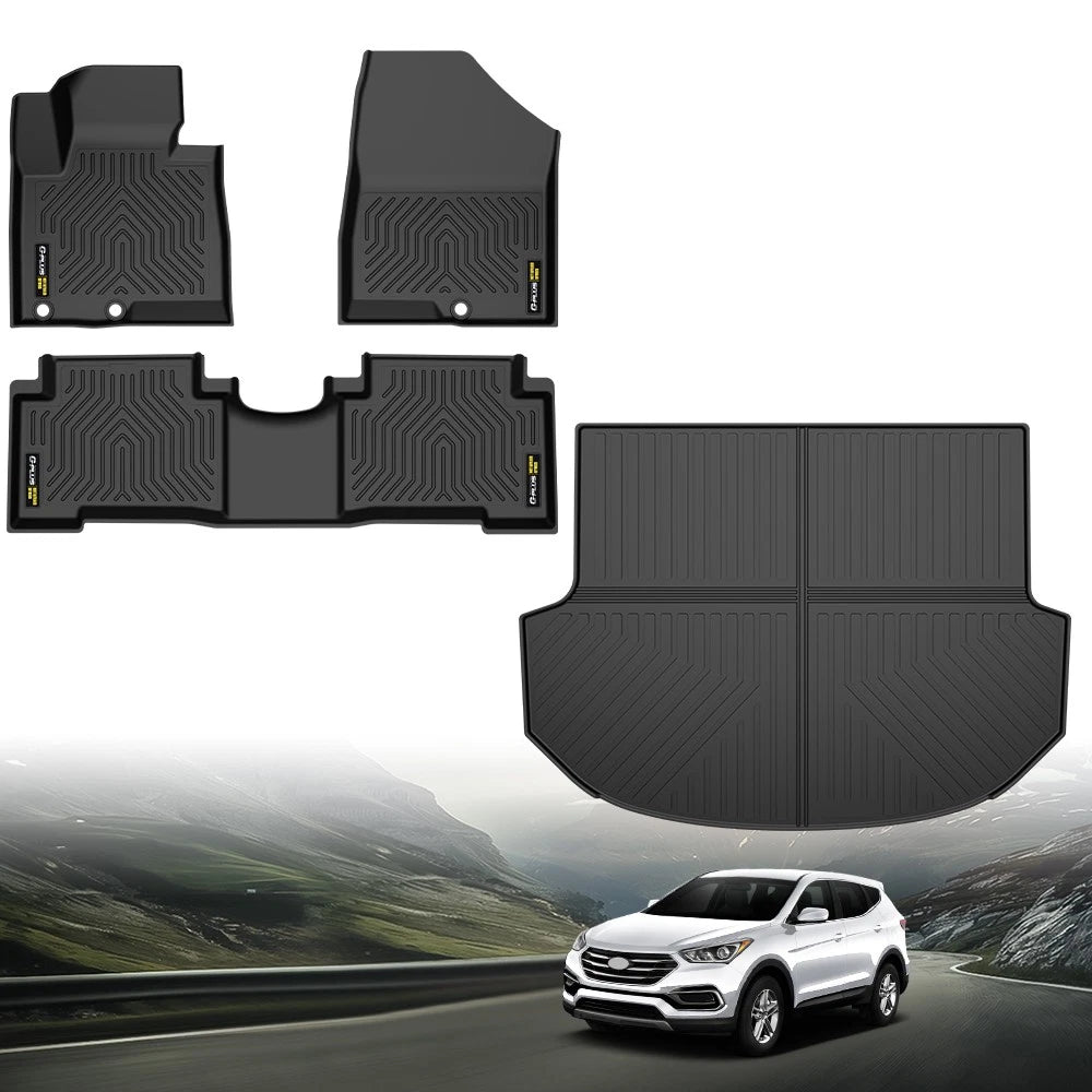Set of 2 All Weather TPE Floor Mats for Hyundai Santa Fe (2013–2018)