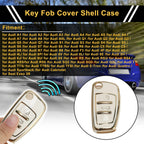 White Gold Tone TPU Silicone Car Key Case for Audi A1/A2 (3 Buttons)