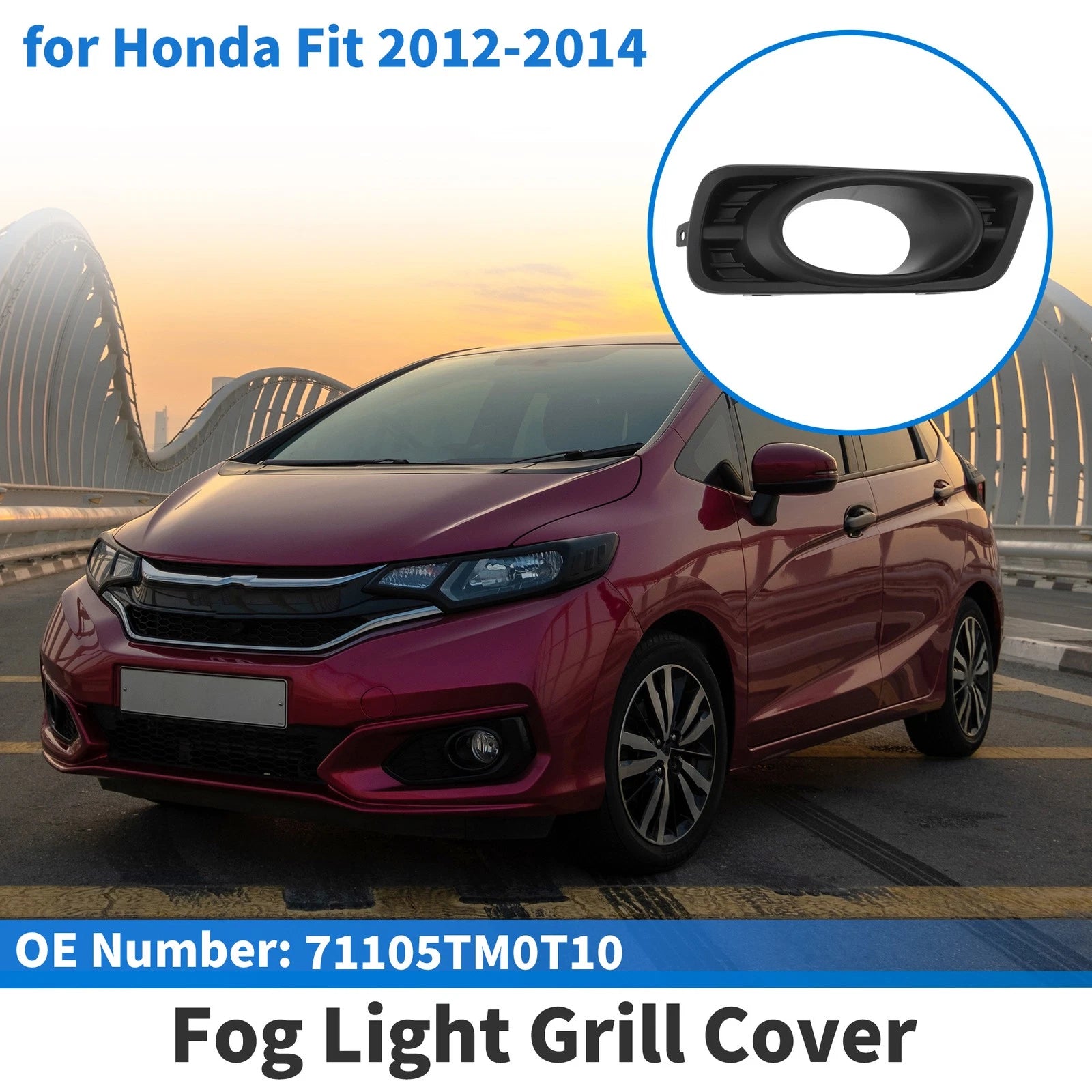 Front Right Fog Light Grill No. 71105TM0T10 for Honda Fit (2012–2014)