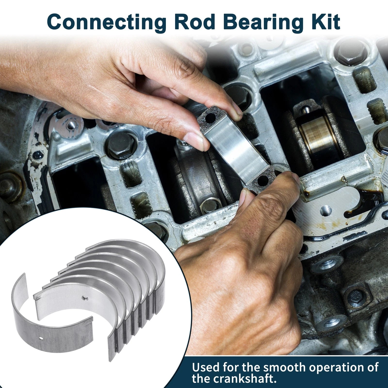 Set of 8 Connecting Rod Bearings for Nissan Navara (No. 12111F5100)
