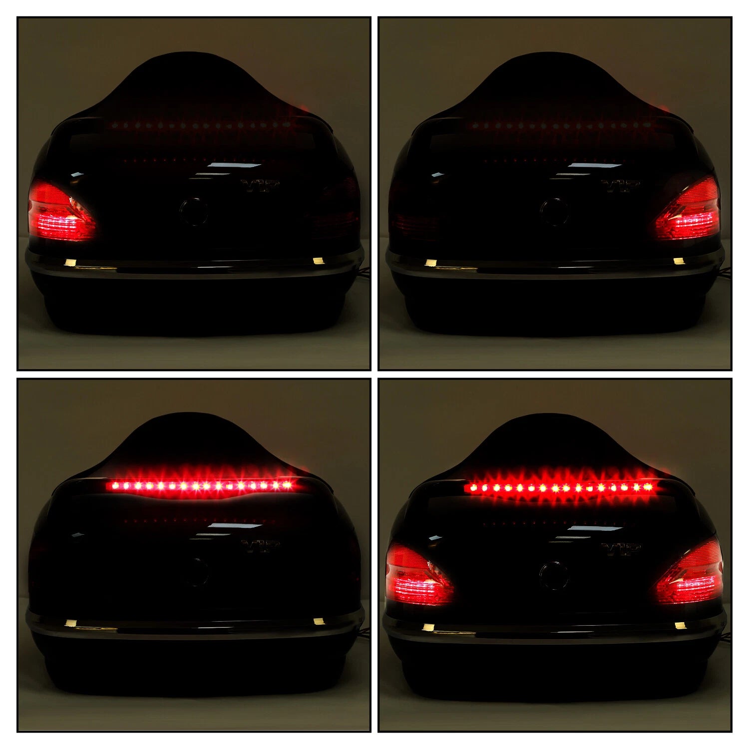 VIP Style Motorcycle Trunk Tail Box w/ Light for Honda (Universal)