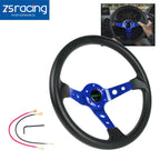 350mm Deep Dish Steering Wheel for Universal Racing Cars (6 Bolt)