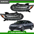 Set of 2 Front Headlights for Honda Accord (2018–2021) Clear Lens