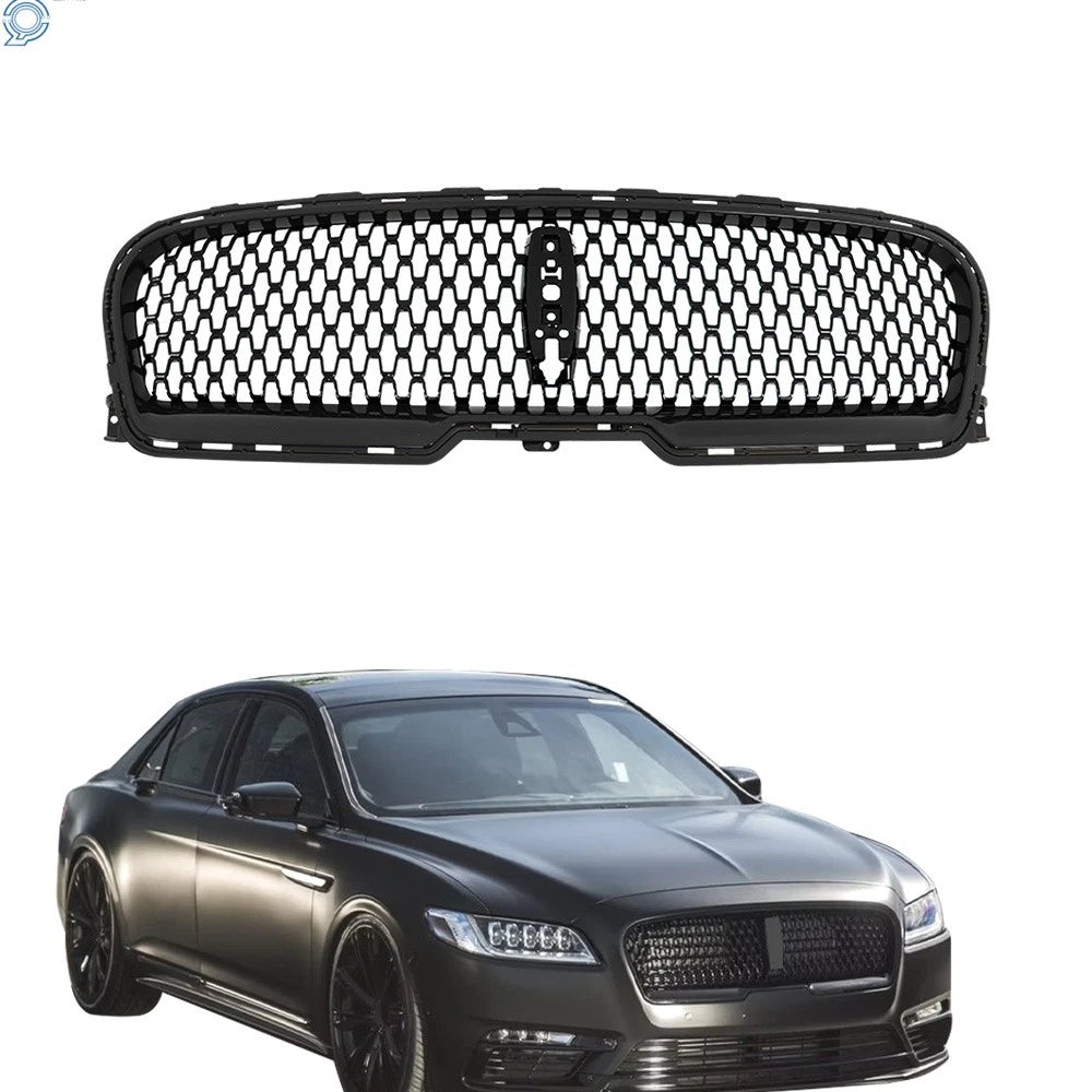 Front Grille for Lincoln Continental (2017–2020) Gloss Black with Camera Hole