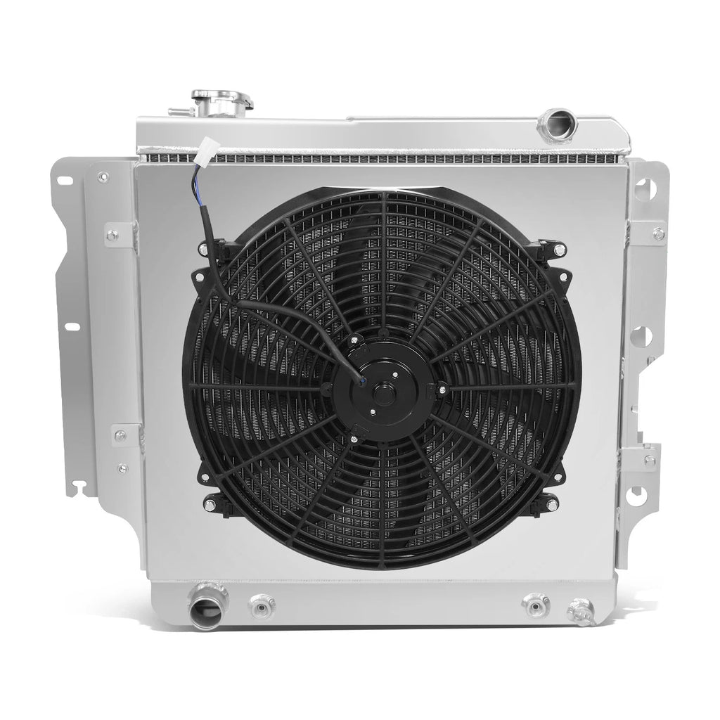 3-Row Aluminum Racing Radiator + Fan Shroud for Jeep Wrangler YJ/TJ (1987–2006)