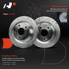 Rear Drilled Brake Rotors & Ceramic Brake Pads for Honda Civic (2017–2020)
