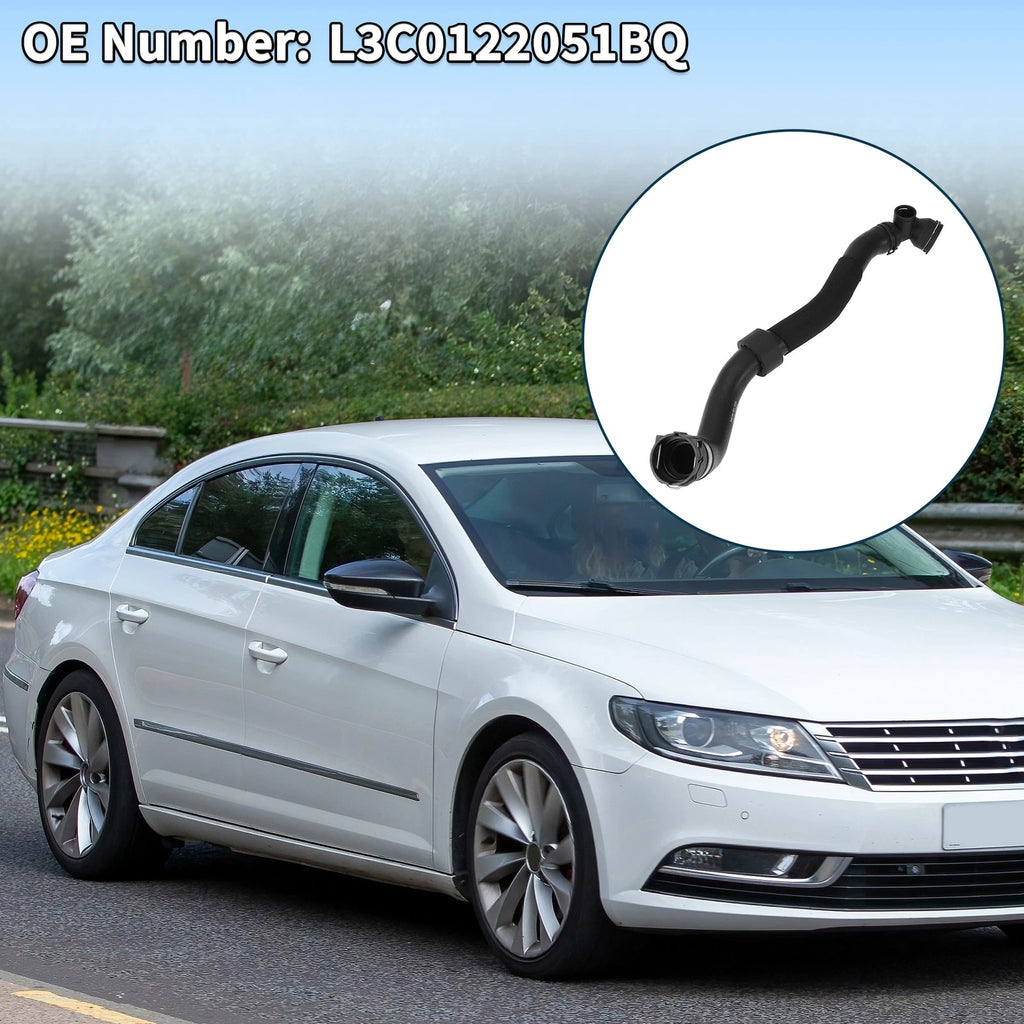 Radiator Hose for Volkswagen CC 2.0L (2009–2017) Rubber Black