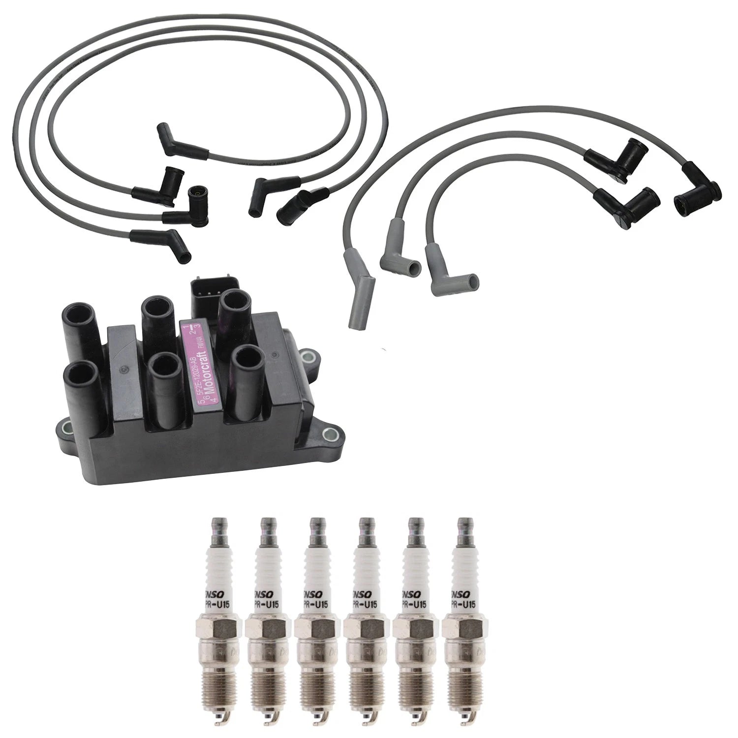 Ignition Coil & Spark Plug Wire Set for Ford Windstar (1995–2003)