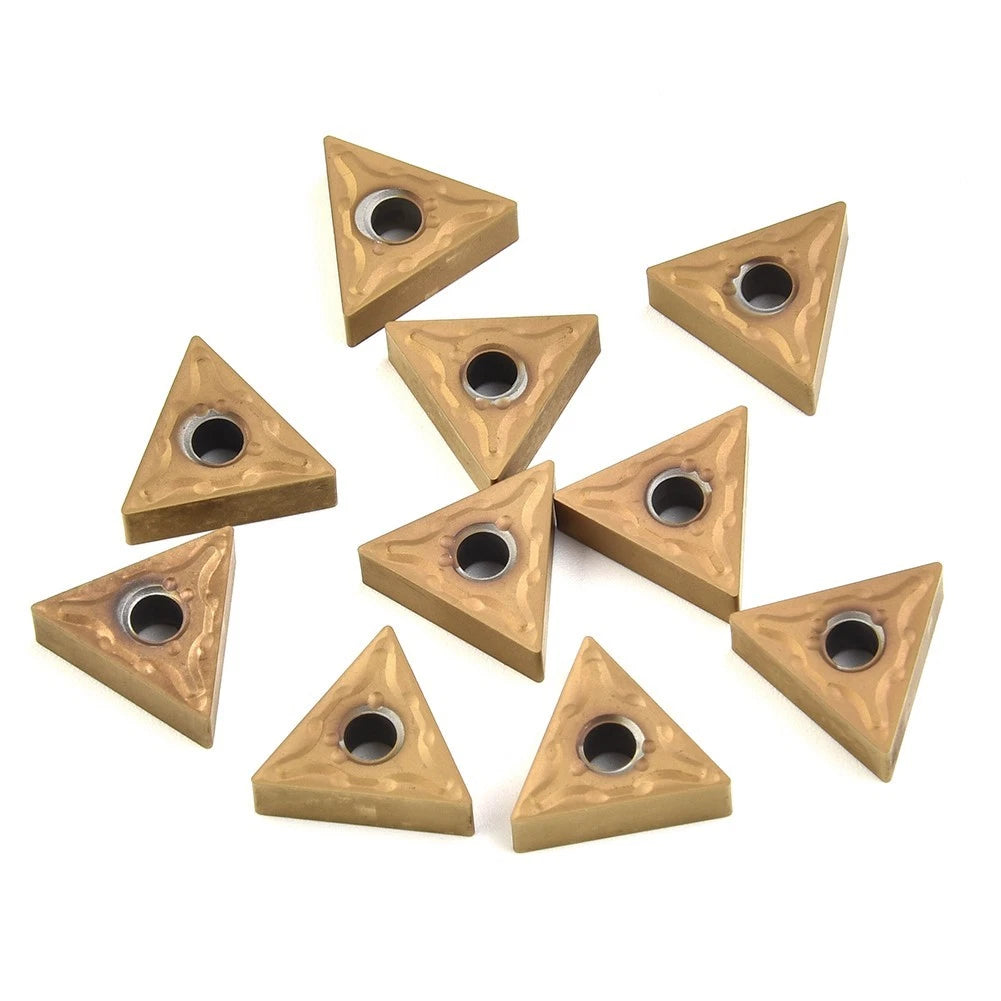 10pcs Golden-Lathe Carbide Triangular Inserts TNMG 160404 for Cutting Tools