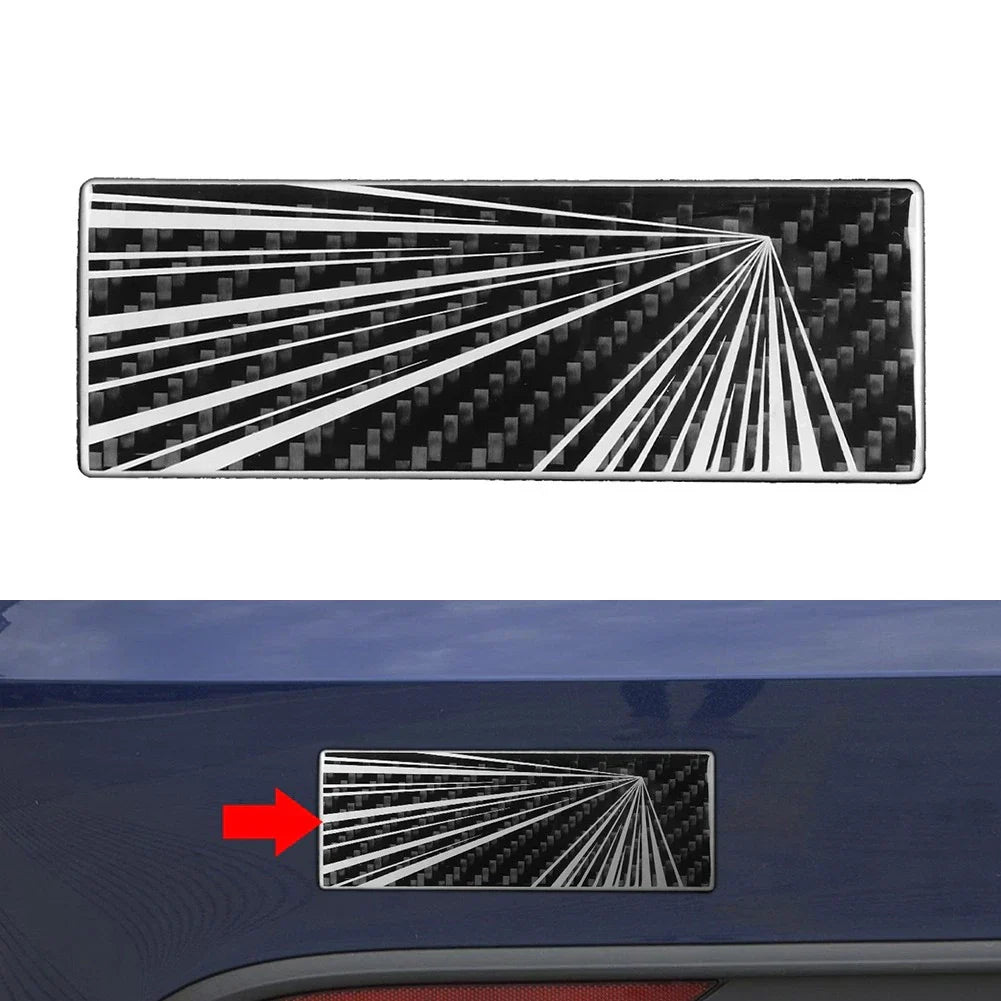 Carbon Black Trunk Emblem Decal for Tesla Model 3 Y (2017-2023)