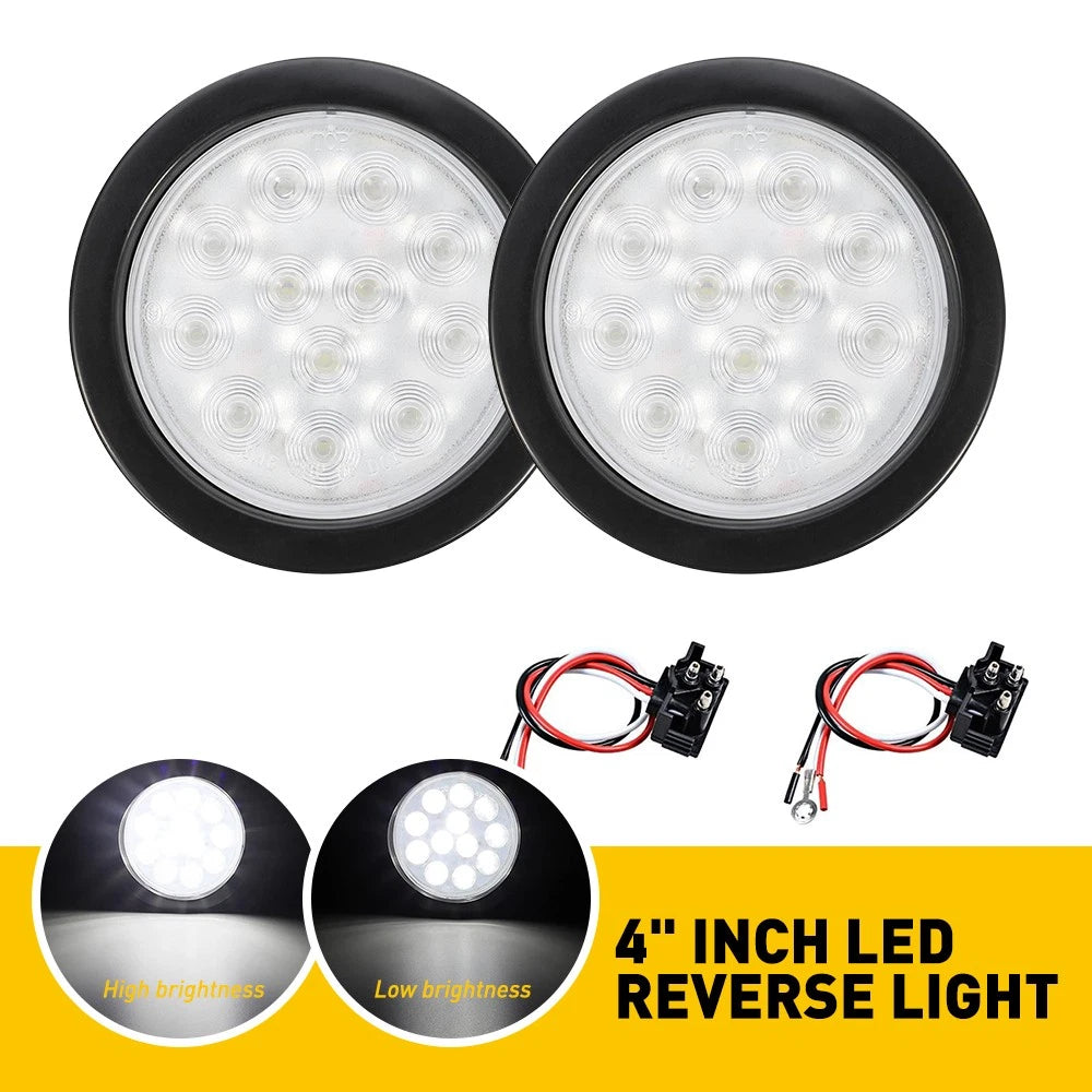 2X 4" 12 LED Round Stop/Turn/Tail Lights for Truck Trailer (Fits )
