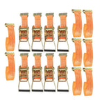 Set of 8 E-Track Ratchet Straps 2" x 15' 4400LB Tie Down