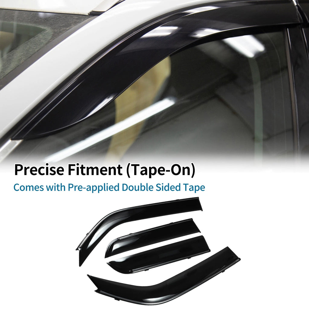 Set of 4 Window Deflectors for Toyota 4Runner (2010) - Black Vent Visors