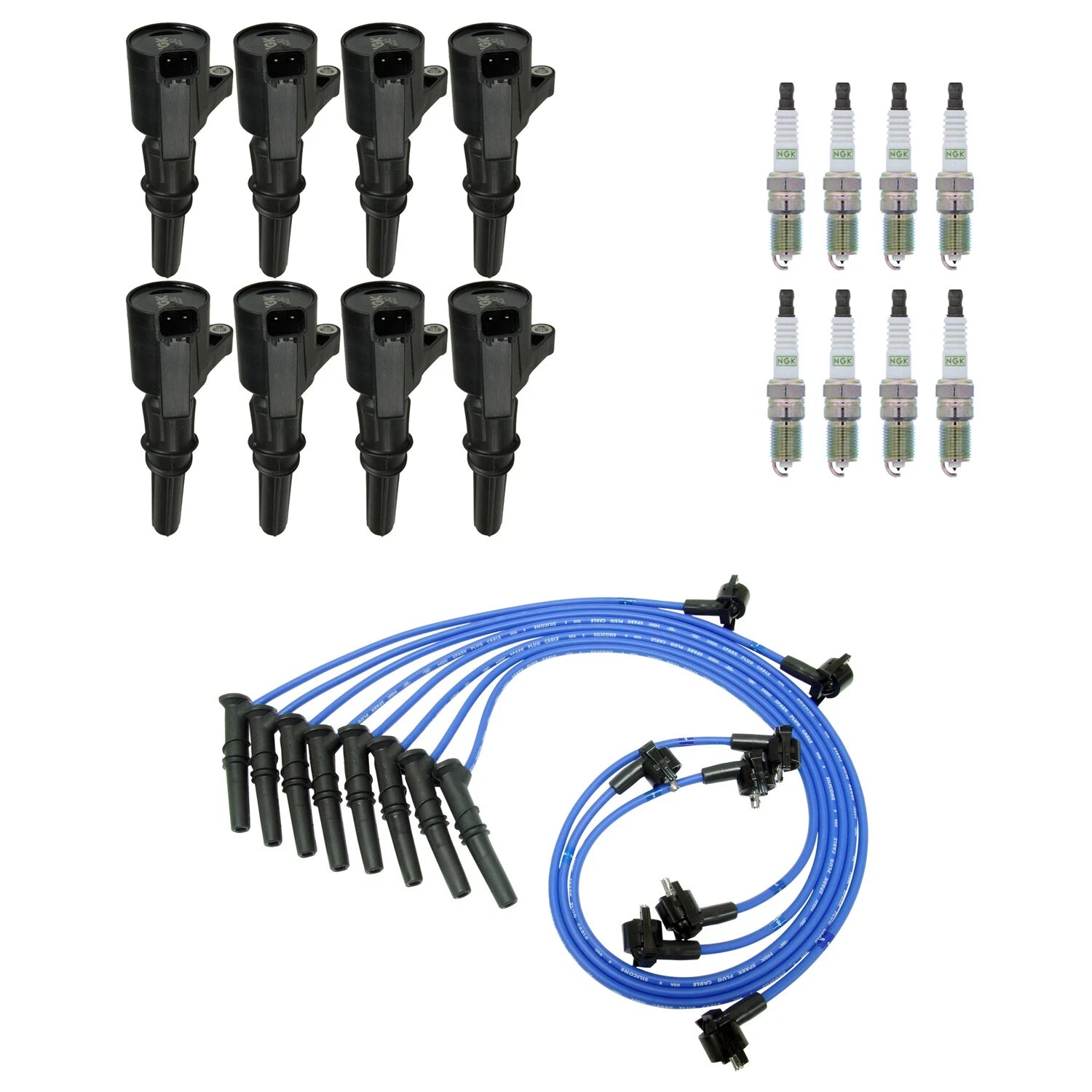 Set of 8 Ignition Coil Wires & Platinum Spark Plugs for Crown Victoria (1992–2011)