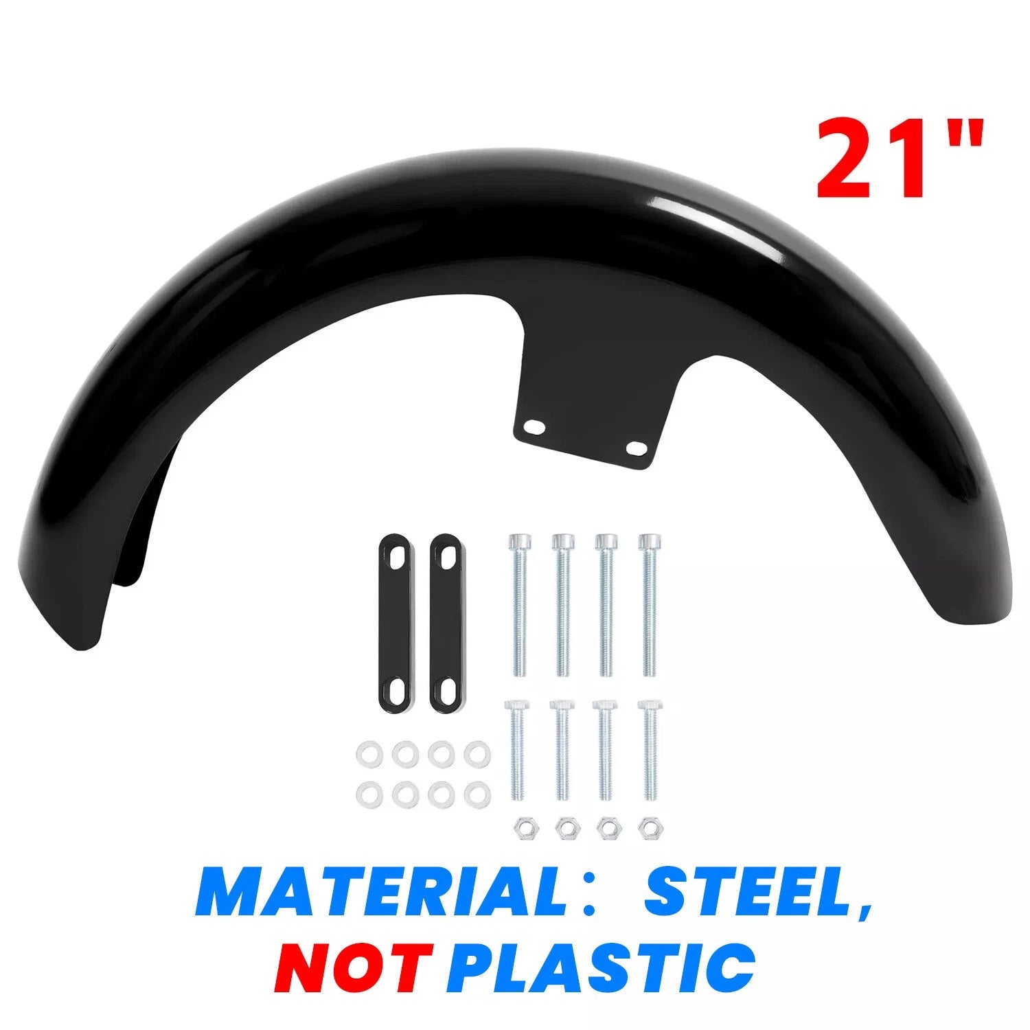 21" Vivid Black Wrap Front Fender for Harley Touring Road Glide (1997–2013)
