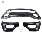 Front Bumper Face Bar for Ram 1500 (2019–2024) Black Steel with Fog Light Holes