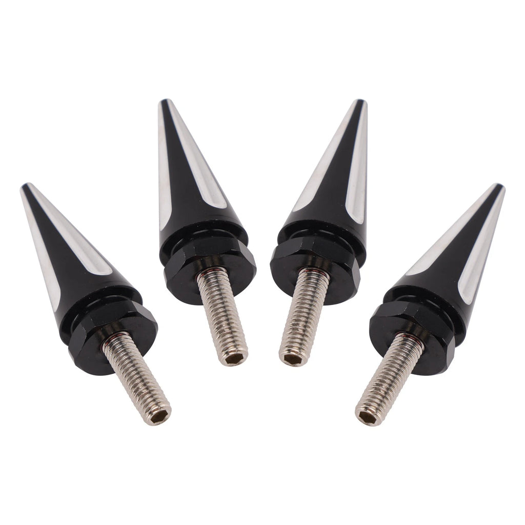 Set of 4 Black Aluminum Windshield Spiked Bolts for CVO Road Glide FLTR (2015–2025)