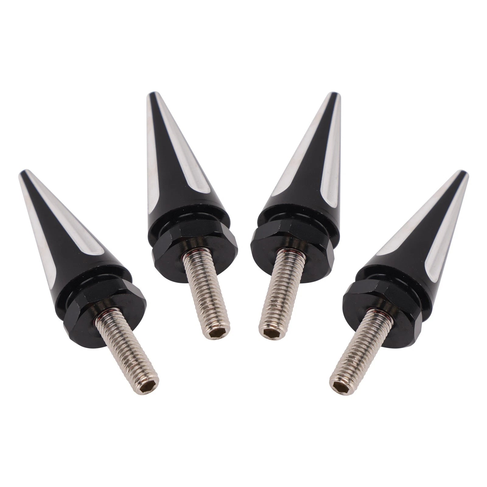 Set of 4 Black Aluminum Windshield Spiked Bolts for CVO Road Glide FLTR (2015–2025)