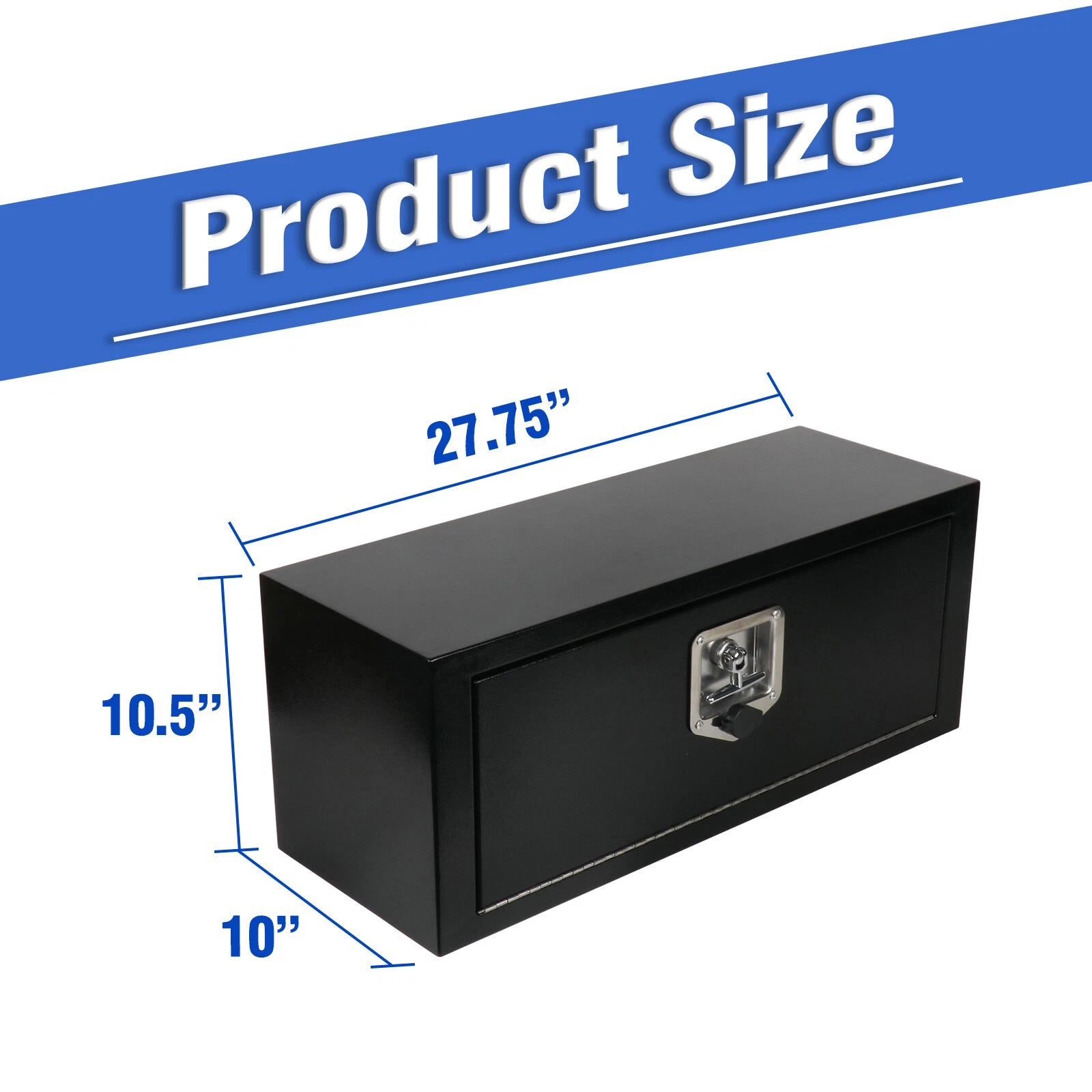 Steel Tool Box for Truck Pickup Trailer Storage Bed w/Lock (27.75"x10"x10.5")