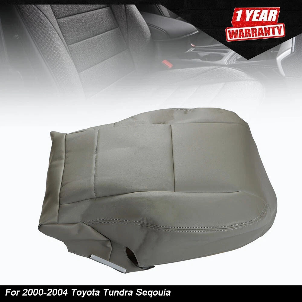 Gray Leather Driver Bottom Seat Cover for Toyota Tundra Sequoia (2000–2004)