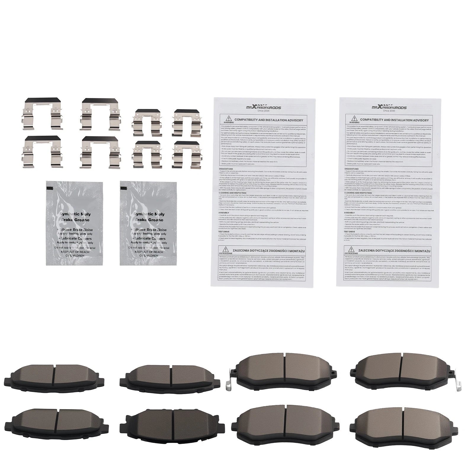 Ceramic Brake Pads Kit for Subaru Forester, Impreza, Legacy, Outback (2010–2020)