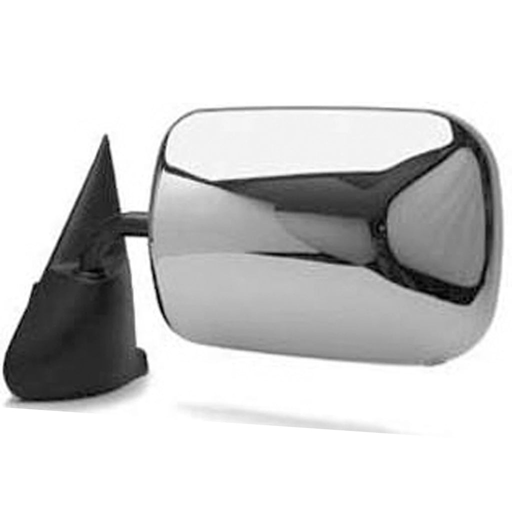 Replacement Black Chrome Driver Side Manual Door Mirror w/o Tow Package for Honda