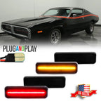 Set of 4 Smoked LED Side Marker Lights for Dodge Charger (1972–1974, 1984–1987)