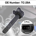 4 x Car Ignition Coils for Honda (TC-29A) - Durable Plastic & Metal Components