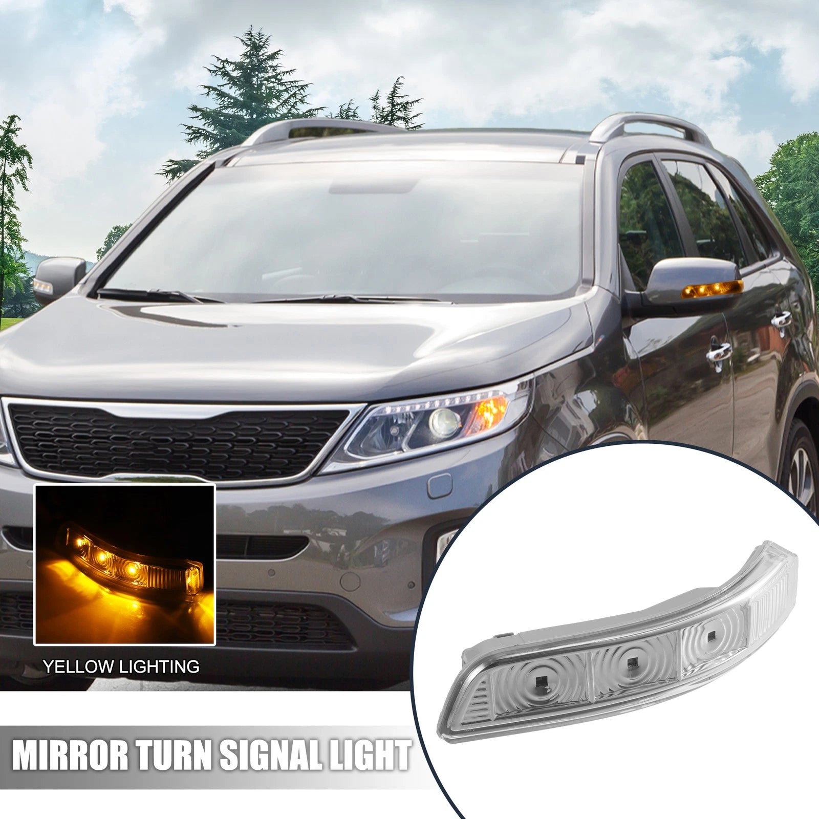 2X LED Mirror Turn Signal Light for Kia Sorento (2011–2016) 87613-2P000 87623-2P000
