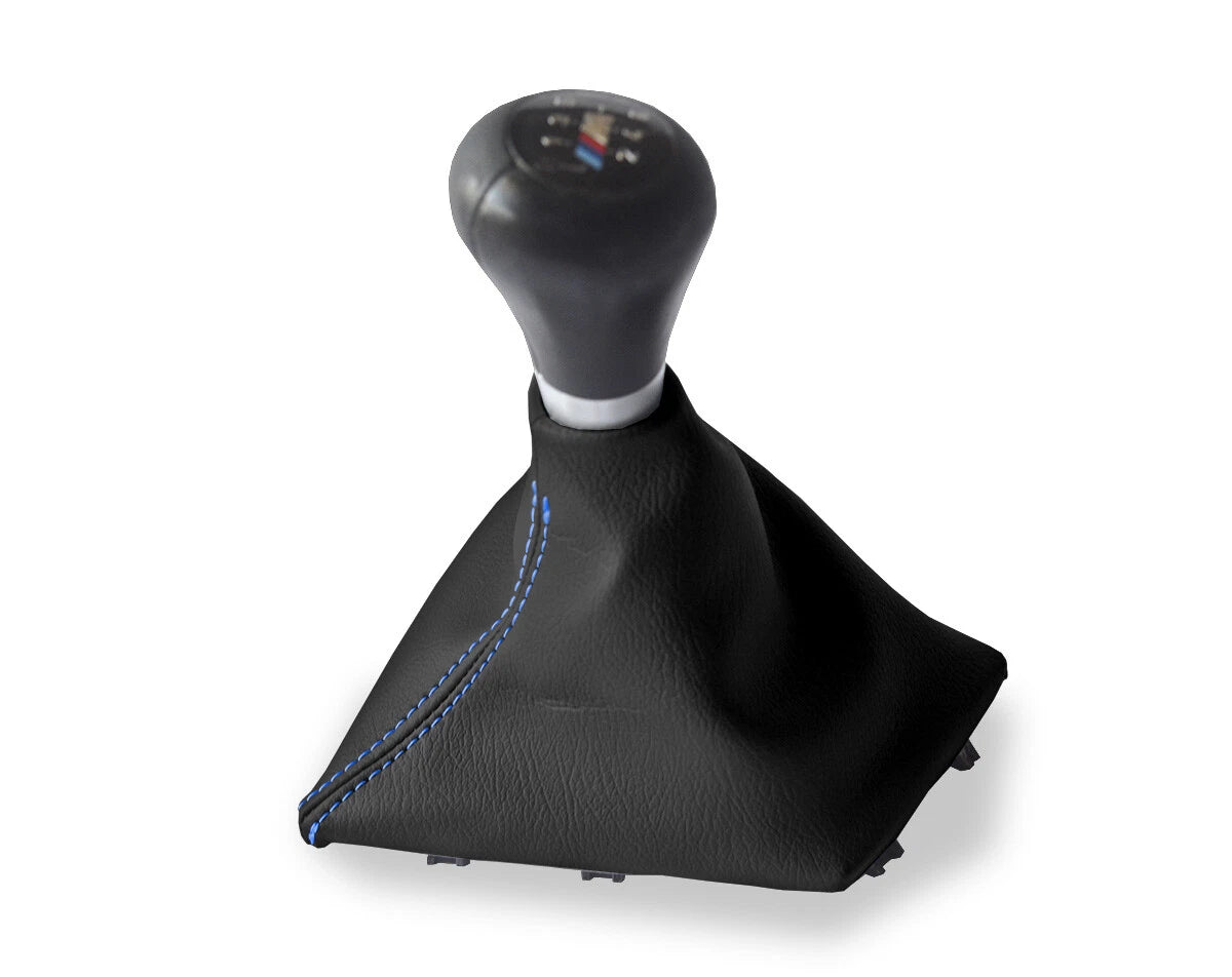 Leather Manual Shift Boot Cover for BMW F30 F31 F32 F33 (2014–2019) Blue Stitch