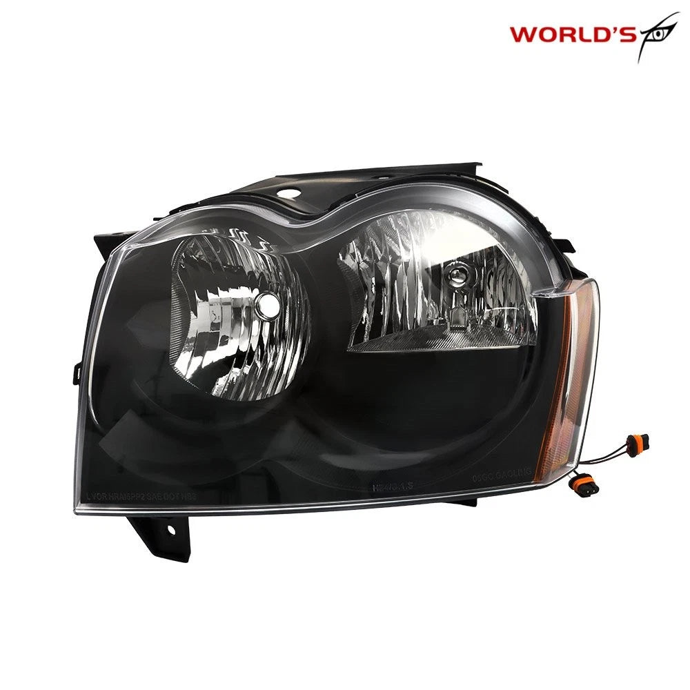 Headlight Assembly for Jeep Grand Cherokee (2005–2007) Black Left & Right