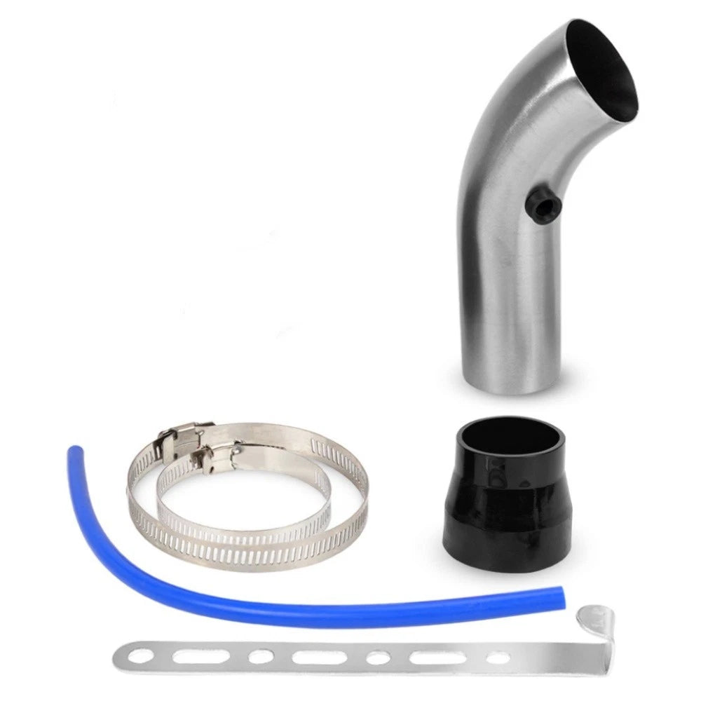 76mm 3" Silver Aluminum Cold Air Intake Induction Pipe Hose Tube