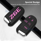 Pink Silicone Remote Key Chain Shell Cover for Jeep Dodge Chrysler (2014-2025)
