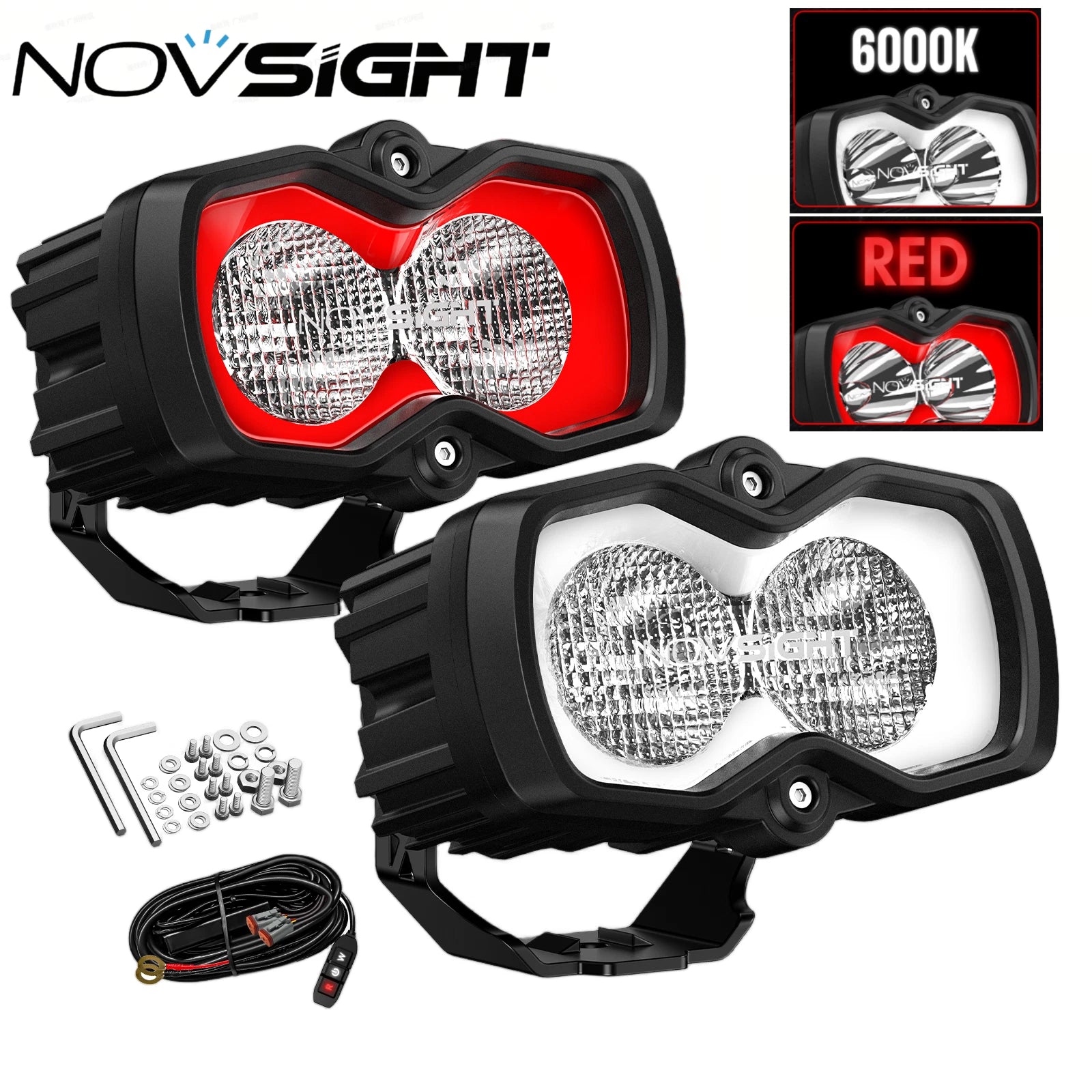 2X 4.5" LED Pod Work Flood Lights for Jeep SUV (Off Road)