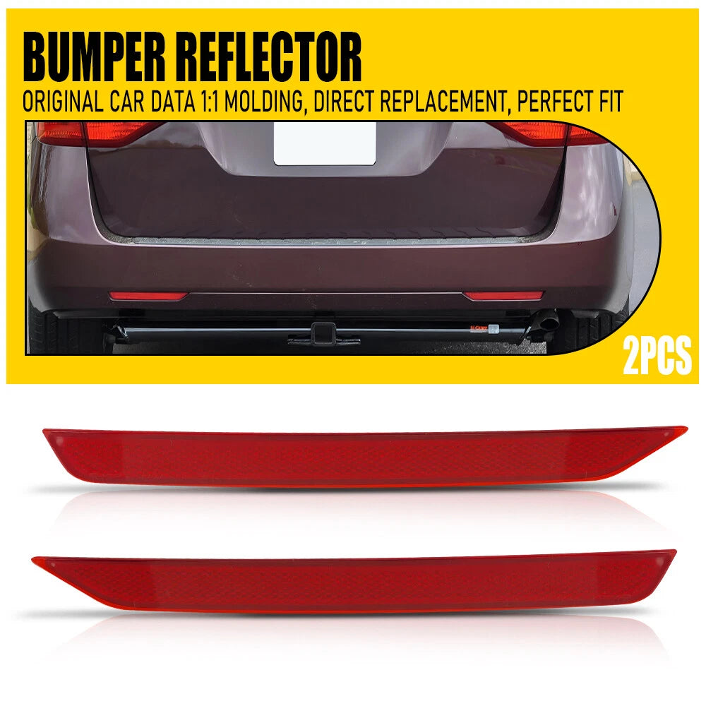 Pair Rear Bumper Reflector Lamps for Honda Odyssey (2011–2017)