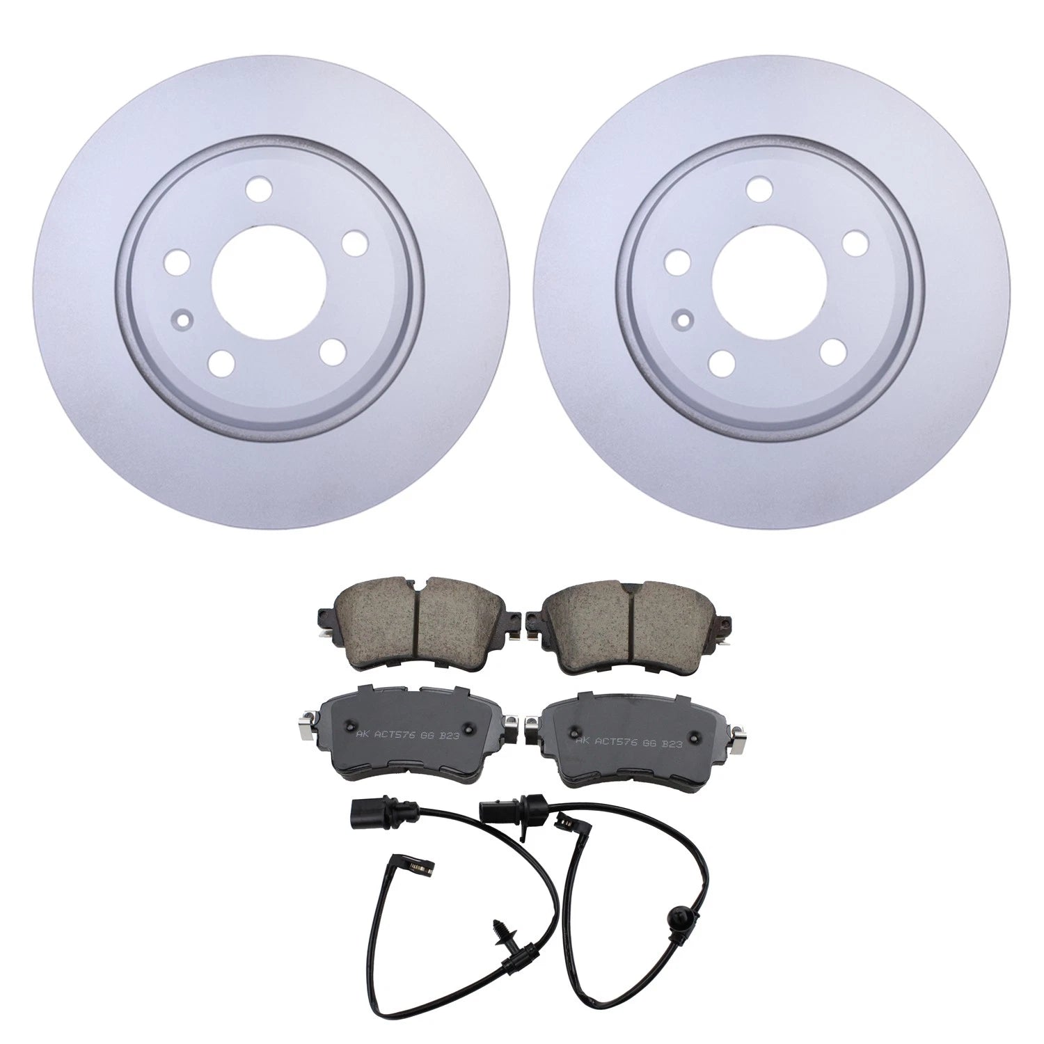 Set of 4 Hella Rear Rotors & Akebono EURO Ceramic Pads for Audi A4 (2017–2020)