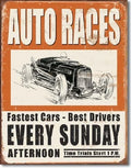 Vintage Replica Tin Metal Sign for Races Every Sunday Night (1546)