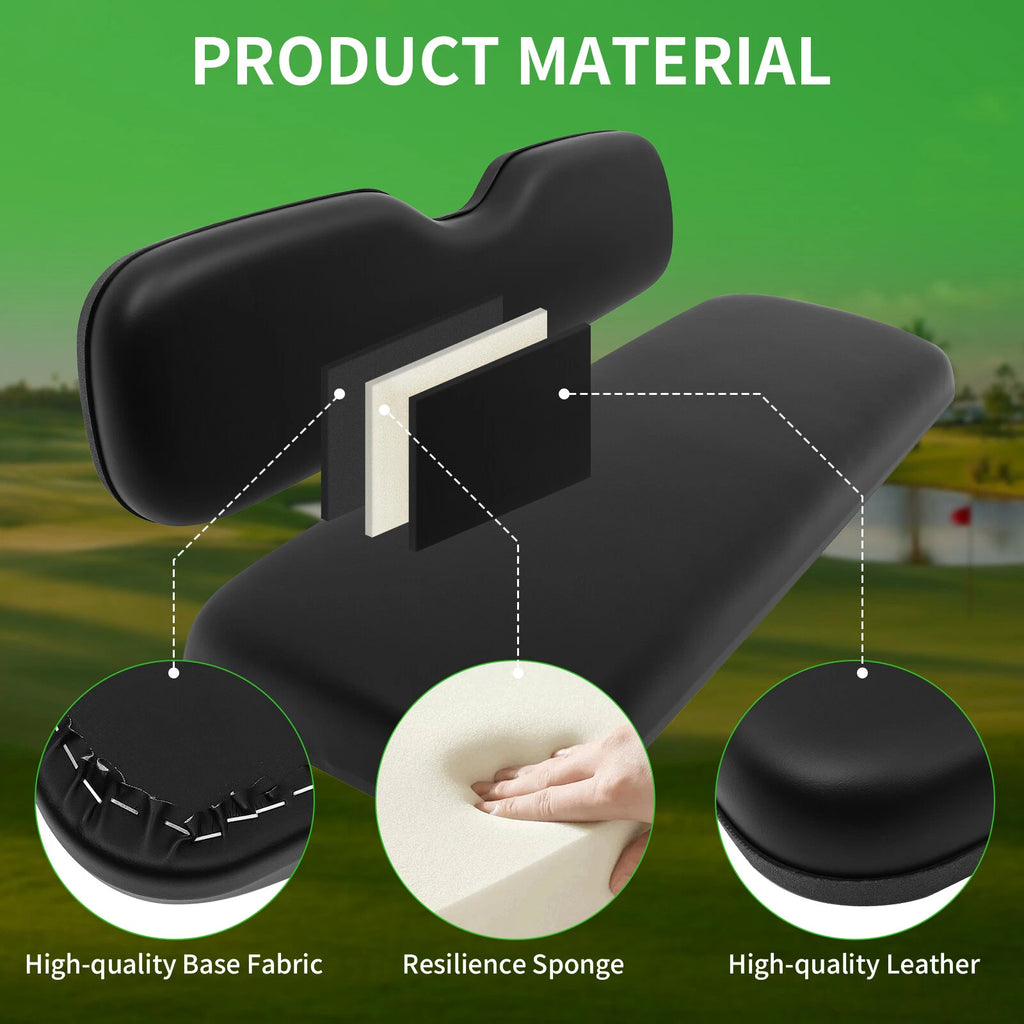 Rear Seat Cushion Set for EZGO TxT, ST, ST Sport, Valor (Black)