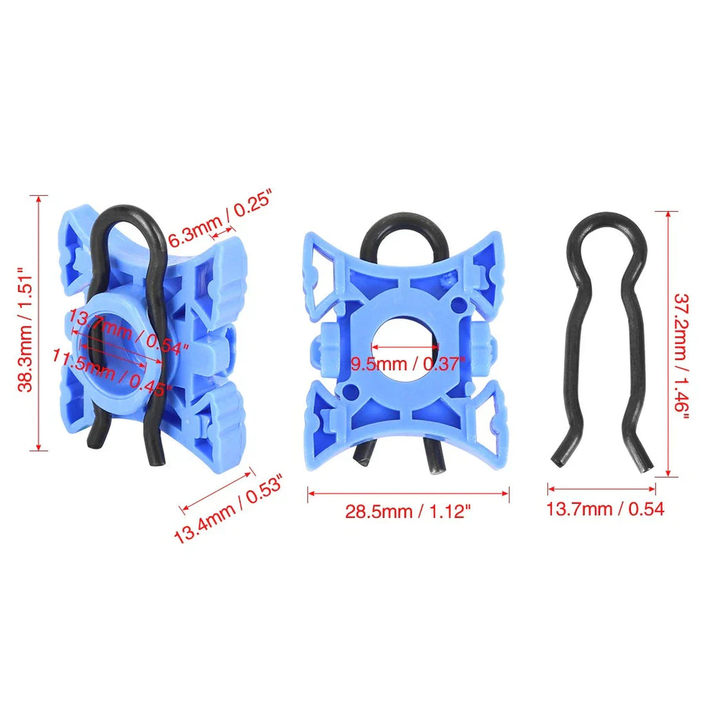 4 x 11.5mm Window Regulator Sliding Pivot Clips Blue for BMW E32 (1986-1994)