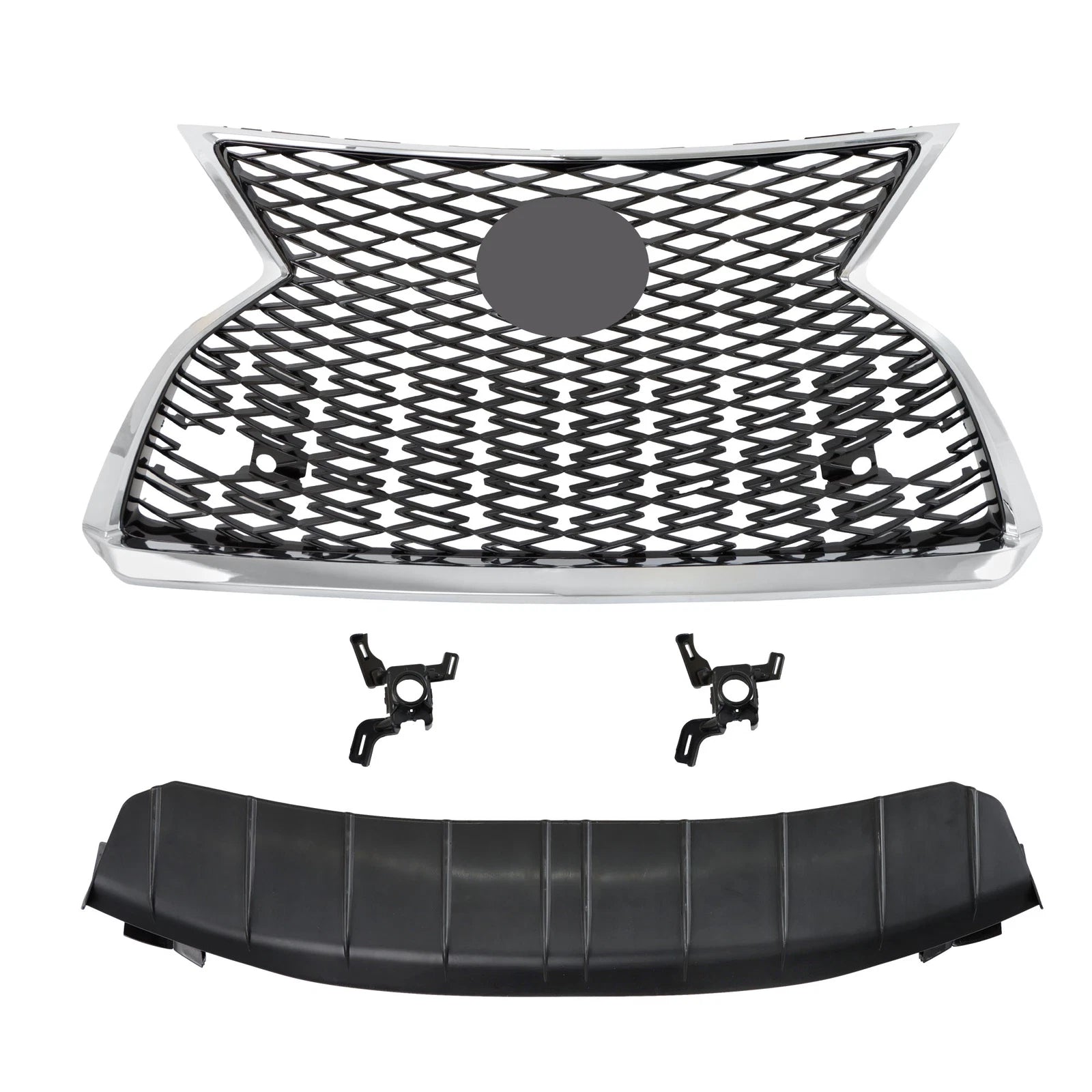 Front Upper Grille Assembly for Lexus RX350 RX450h (2020-2022) Chrome Black