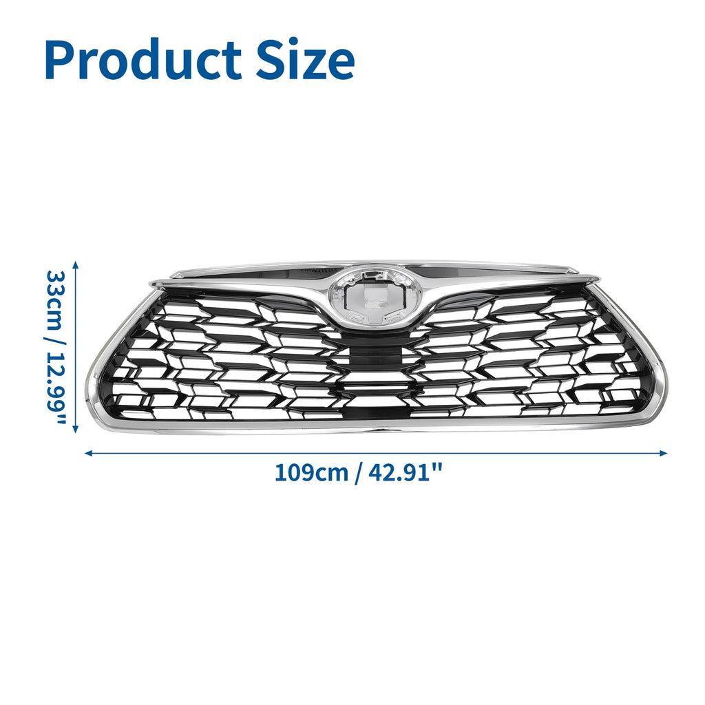 Front Hood Bumper Grille Grill for Toyota Highlander (2020–2022) No.531010E370