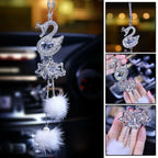 Rear View Car Pendant Rhinestone 25cm for SWAN