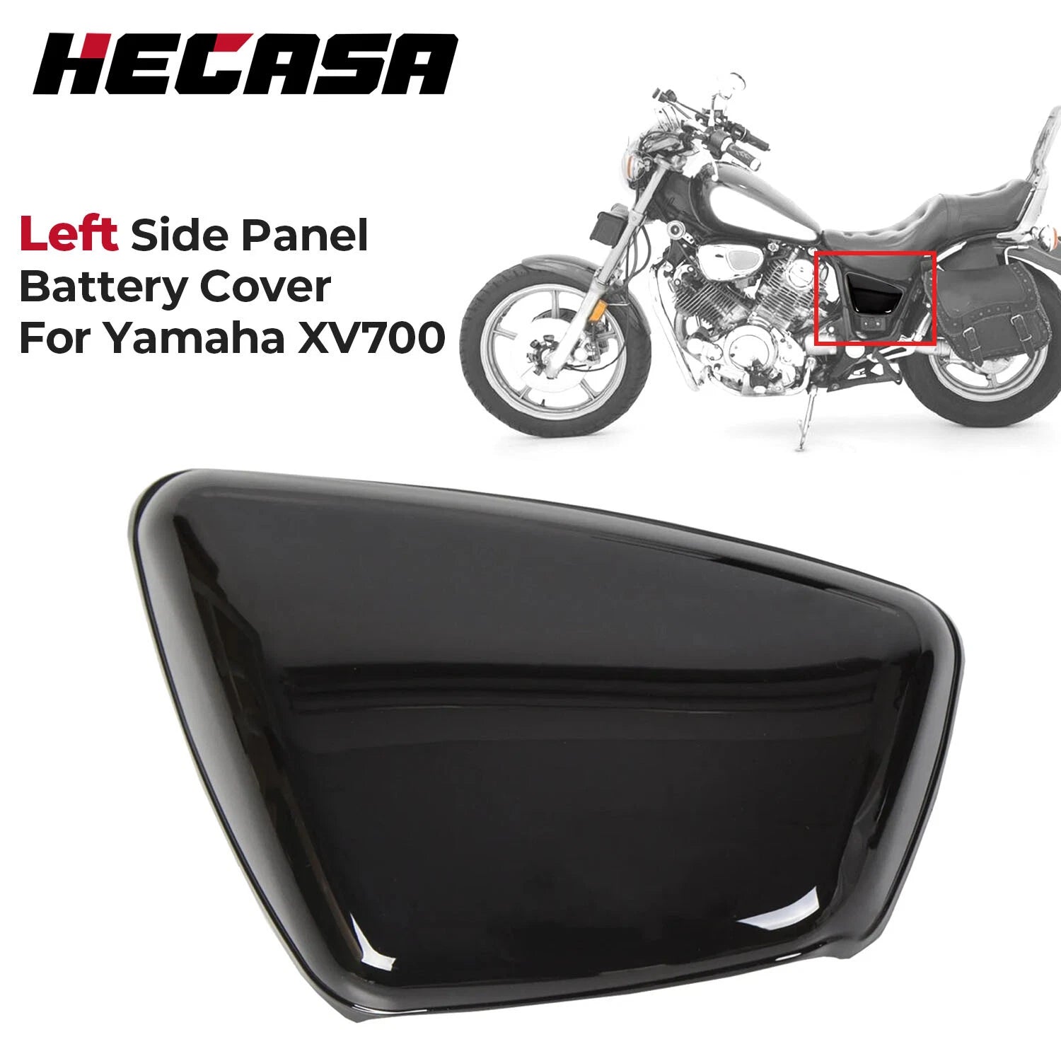 Left Side Panel Battery Cover for Yamaha XV700 750 1000 1100 Virago (1984–up)