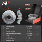 Front Drilled Brake Rotors & Ceramic Pads for Nissan Sentra (2000–2006)