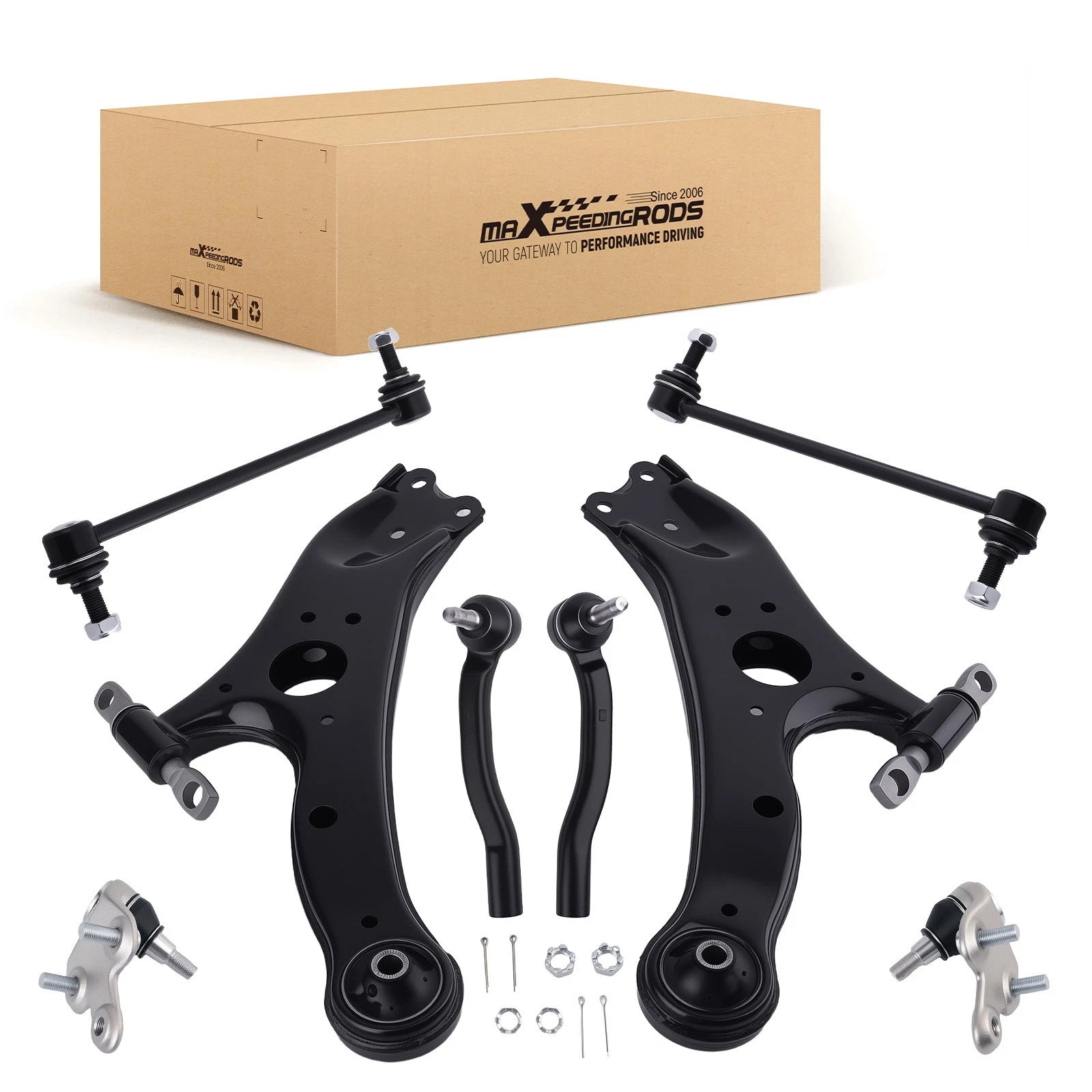 Front Control Arm Ball Joints Sway Bars Tie Rods Kit for Toyota Sienna (2011–2020)