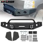 Front Bumper Steel for Chevy Silverado 1500 (2007–2013) w/Winch Plate, Light Hole